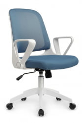 Кресло В-158 Белый Пластик/Синий / W-158