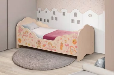 Кровать детская с фотопечатью Малышка №4 700*1400 Дуб млечный