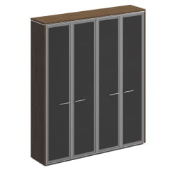 Шкаф для документов с высокими стеклянными дверями VELAR ВЛ 360-1 ДТ Дуб табачный