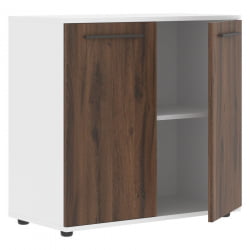 Шкаф с глухими малыми дверьми EDIS ELCS 85.1 Дуб Денвер темный Мокко Белый