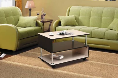 Журнальный столик на колесиках журнальный №12 Венге/Дуб молочный