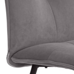Металлический стул Sweet LT, велюр, серый/черный, 29, 41х55х88 см