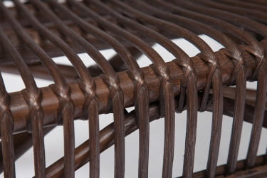 КОМПЛЕКТ NEW BOGOTA ( диван + 2 кресла + стол со стеклом ) /с подушками/ ротанг, кр:61х67х78,5см, дв:108х66х78,5см, ст:D60х56,5см, walnut (грецкий орех)