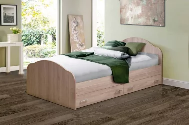 Кровать с ящиками на уголках №1 ЛДСП 1800*2000 Бук