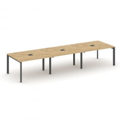 Стол переговорный Стайл Проджект СН-59П.СПРГ-053 Тиквуд Светлый/Металл Антрацит 4140*1180*750 / SN-59P.SPRG-053