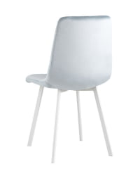 Комплект из четырех стульев Chilly велюр серо-голубой ножки белые 4 шт.