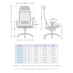 Офисное кресло МЕТТА Комплект 18/2D, Основание 17831 Серый Black