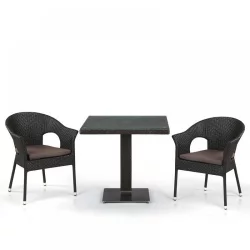 Кофейный комплект плетеной мебели T605SWT/Y79A-W53 Brown 2Pcs