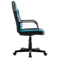Кресло компьютерное BRABIX Stripe GM-202 экокожа Черный-голубой