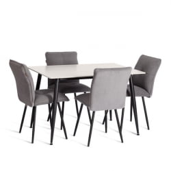 Металлический стул Sweet LT, велюр, серый/черный, 29, 41х55х88 см