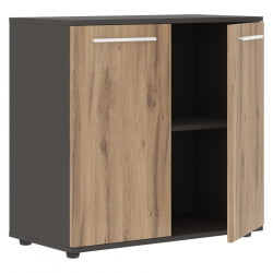 Шкаф с глухими малыми дверьми EDIS ELCS 85.1 Дуб Денвер светлый Белый Мокко