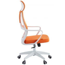 Кресло руководителя CХАИРМАН CХ636 ткань/сетка оранжевый, белый пластик (М) / CHAIRMAN CH636 (M)