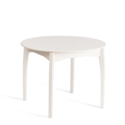 Круглый стол DIAMANTE круглый бук, мдф, шпон дуба, 100 х 100+30 х 75 см, Ivory white