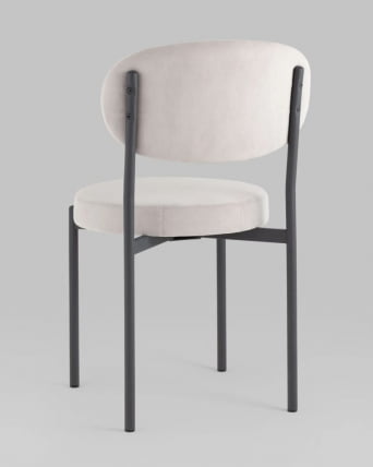 Стул Бриф SN велюр Светло-серый каркас антрацитовый муар_2