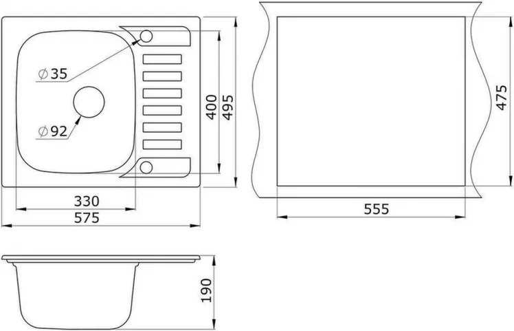 Кухонная мойка GRANULA 5801 Пирит_1
