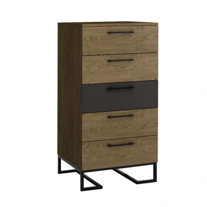 Комод Лофт с 5 ящиками Дуб табак-Графит / Loft_0