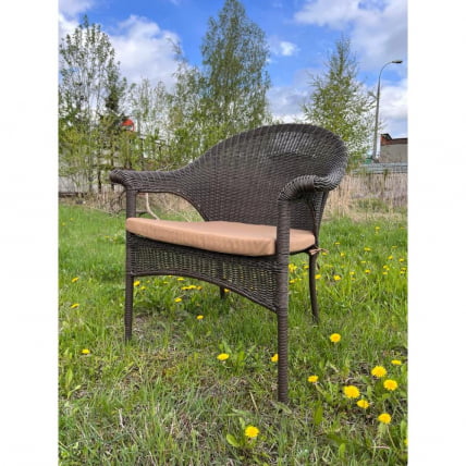 Плетеное кресло LV-140B Brown с подушкой в комплекте_1