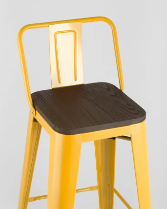 Стул барный Tolix Wood 75.5  со спинкой Желтый_6