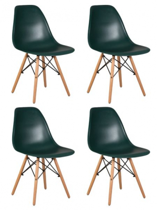 Стул обеденный DOBRIN DSW (ножки светлый бук, цвет темно-зеленый (G-13)) 4 шт_0