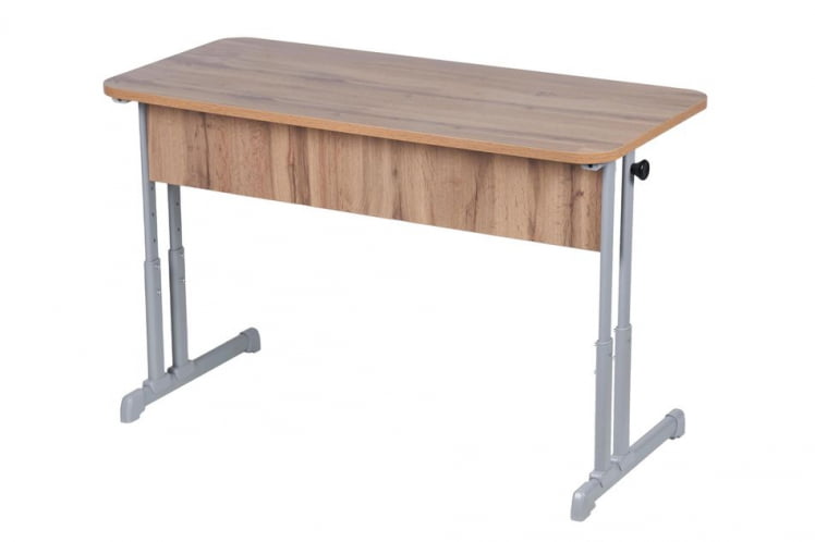 Парта двухместная эргономическая (рост 3-7) Ясень Шимо светлыйу/Металл_0