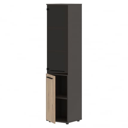 Шкаф-колонка комбинированная левая EDIS EHCS 42.2 L Дуб Денвер светлый Черный Мокко_1