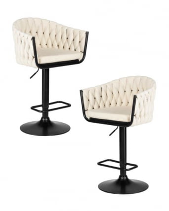 Стул барный DOBRIN LEON (кремовая ткань (LAR 275-33)) 2 шт_0
