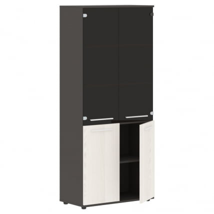 Шкаф комбинированный EDIS EHCS 85.2 Ясень Траун Белый Мокко_1