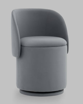 Пуф-трансформер Таунсвилл вращающийся с ящиком велюр серый_2