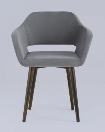 Стул с подлокотниками Саймон велюр Темно-серый_3
