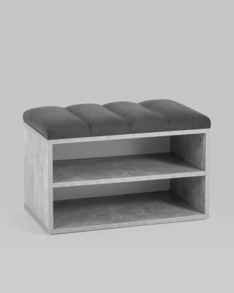 Обувница Хольст серая велюр Темно-серый_2