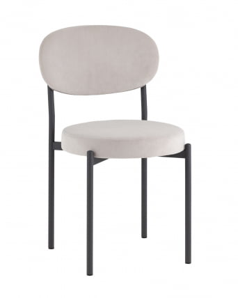 Стул Бриф SN велюр Светло-серый каркас антрацитовый муар_0