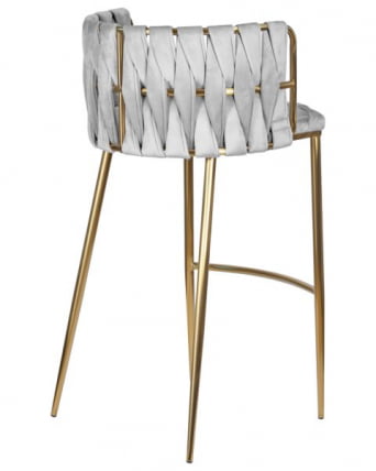 Стул барный ДОБРИН ЕММА ГОЛД (светло-серый велюр (135-37)) 4 шт / DOBRIN EMMA GOLD_4