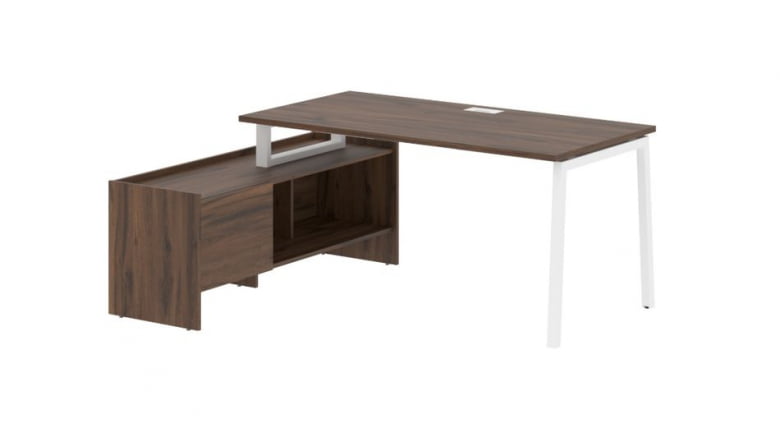 Стол с тумбой EDIS ELCT 17814 Дуб Денвер темный Белый_0