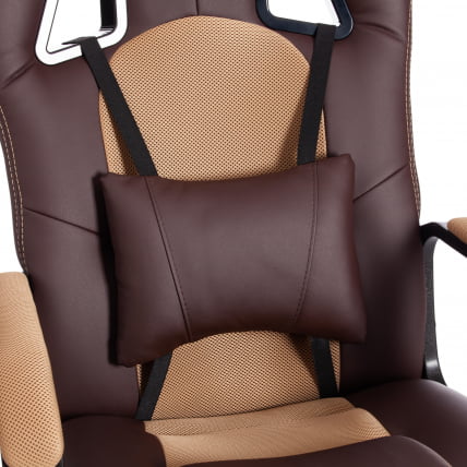 Кресло DRIVER (22) кож/зам/ткань, коричневый/бронза, 36-36/TW-21_8