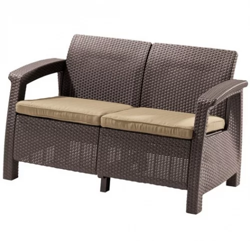 Диван двухместный Corfu Love Seat коричневый_0