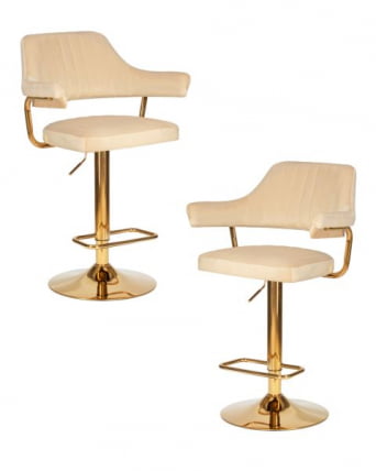Стул барный DOBRIN CHARLY GOLD (бежевый велюр (MJ9-10)) 2 шт_0