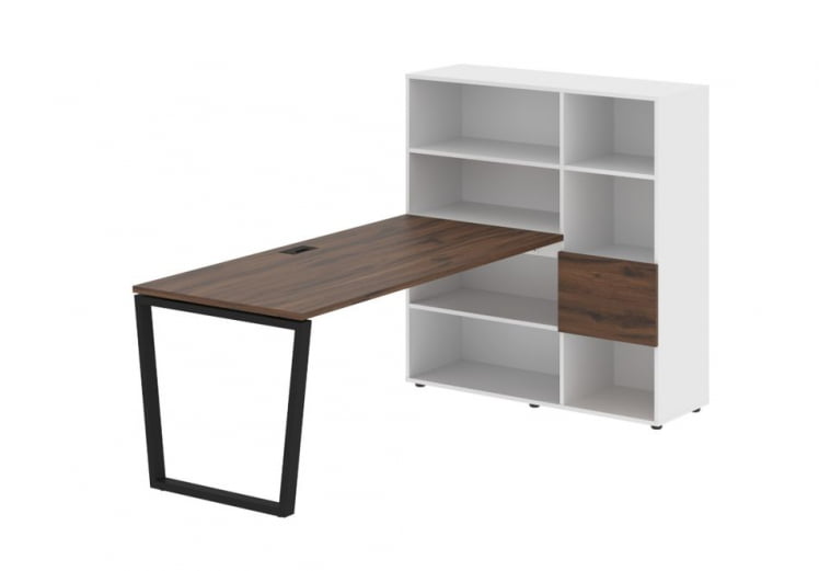 Рабочая станция EDIS EVRST 1217 Дуб Денвер темный Черный Белый_0