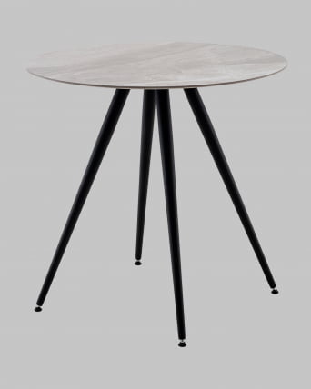 Стол Ники круглый столешница керамика Италиан лигхт грей 800 / Italian light grey_1