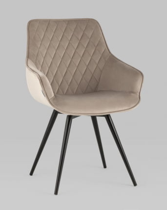 Стул вращающийся Сеул велюр Бежевый_7