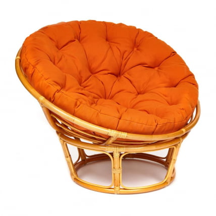 Кресло PAPASAN 23/01 W /с подушкой/ диаметр подушки 122 см, 115х101х104 см, Honey (мед), ткань Оранжевый, С 23_0