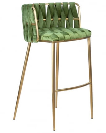 Стул барный ДОБРИН ЕММА ГОЛД (зеленый велюр (ВФ-08)) 4 шт / DOBRIN EMMA GOLD (VF-08))_2