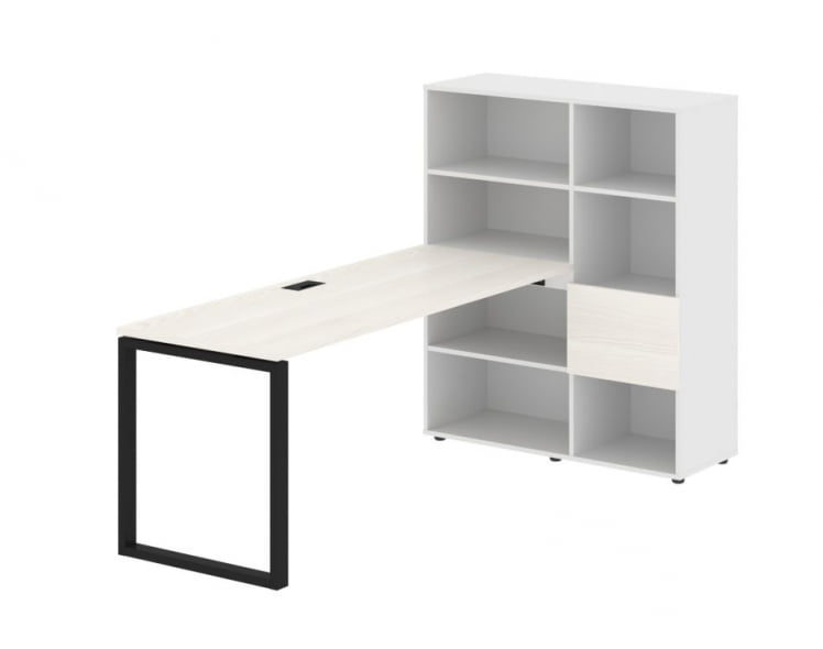 Рабочая станция EDIS EQRST 1117 Ясень Траун Черный Белый_0