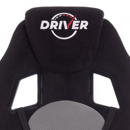 Кресло DRIVER (22) флок/ткань, черный/серый, 35/TW-12_7