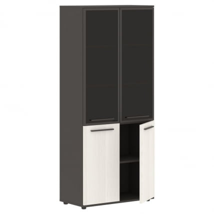 Шкаф комбинированный  с дверьми в металлической раме EDIS EHCS 85.7 Ясень Траун Мокко Мокко_1