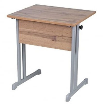 Парта одноместная прямые углы (рост 6) Серый/Металл Серый_0
