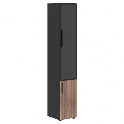 Шкаф-колонка комбинированный (правый) VELION VENEER VRHCS 40.2 R Американский орех Яшма черная_0