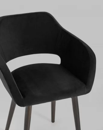 Стул с подлокотниками Саймон велюр Черный_7