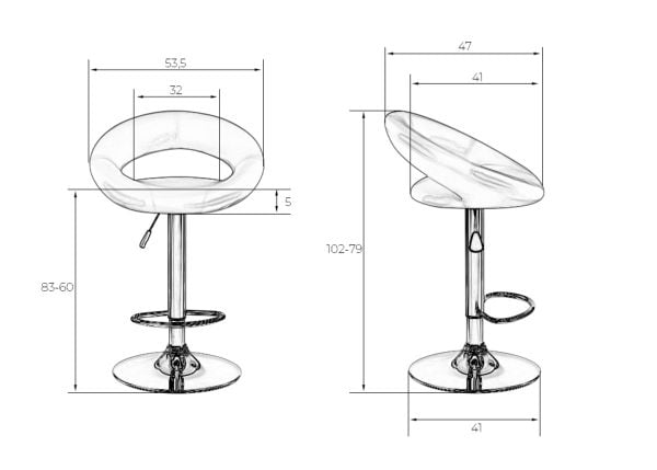 Стул барный DOBRIN MIRA (серый) 2 шт_8