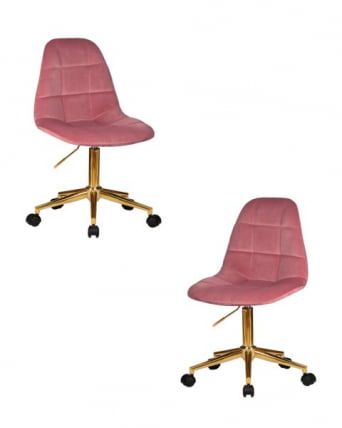 Офисное кресло для персонала DOBRIN MONTY GOLD (розовый велюр (MJ9-32)) 2 шт_0