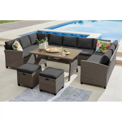Комплект плетеной мебели AFM-370A Dark Grey_0